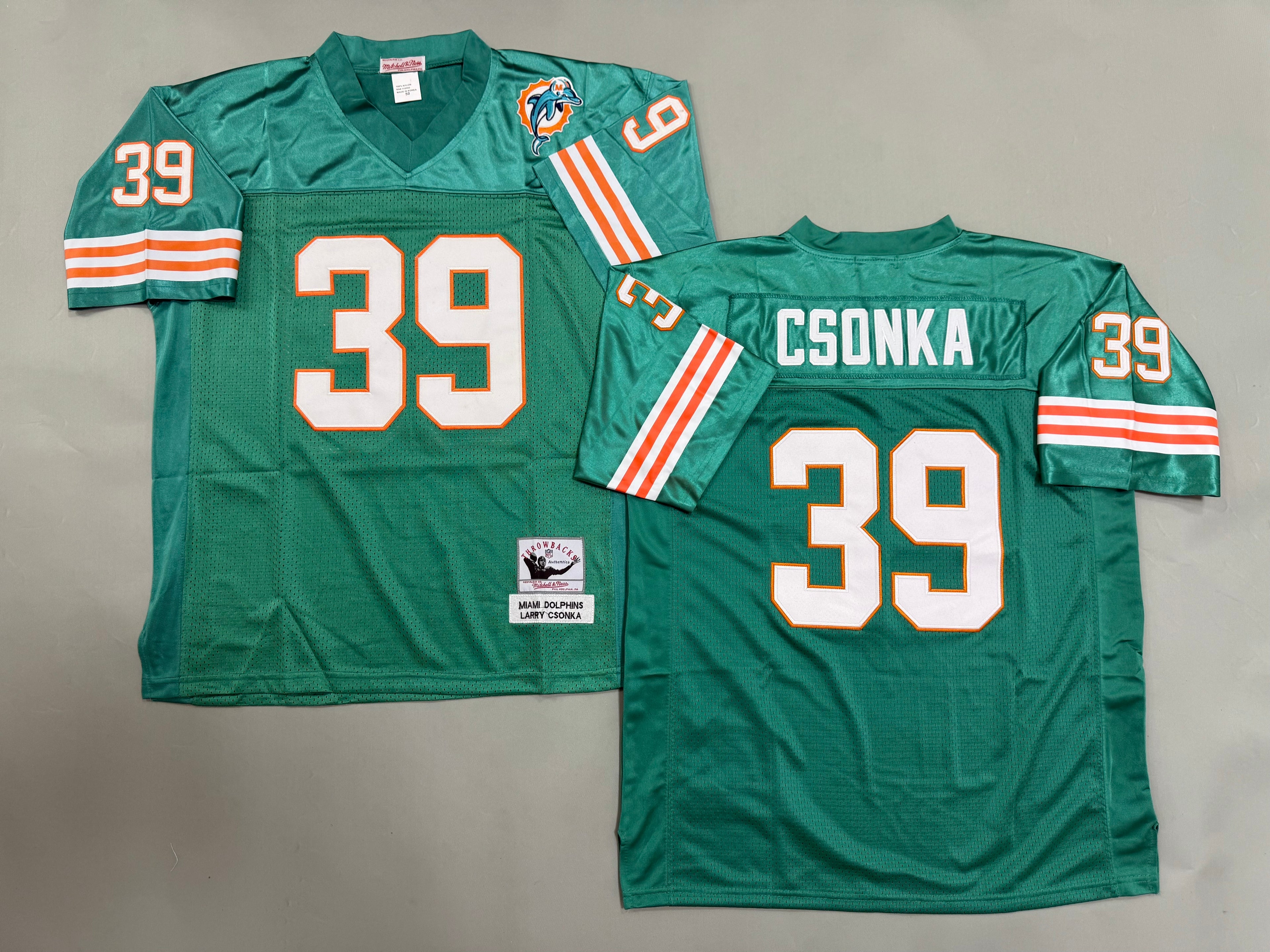 Mens Larry Csonka#39 Miami Dolphins Vintage Throwback Jersey