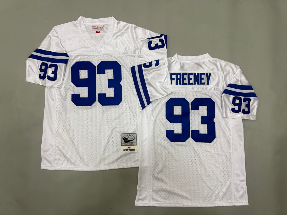 Mens Dwight Freeney#93 white Indianapolis Colts Vintage Throwback Jersey