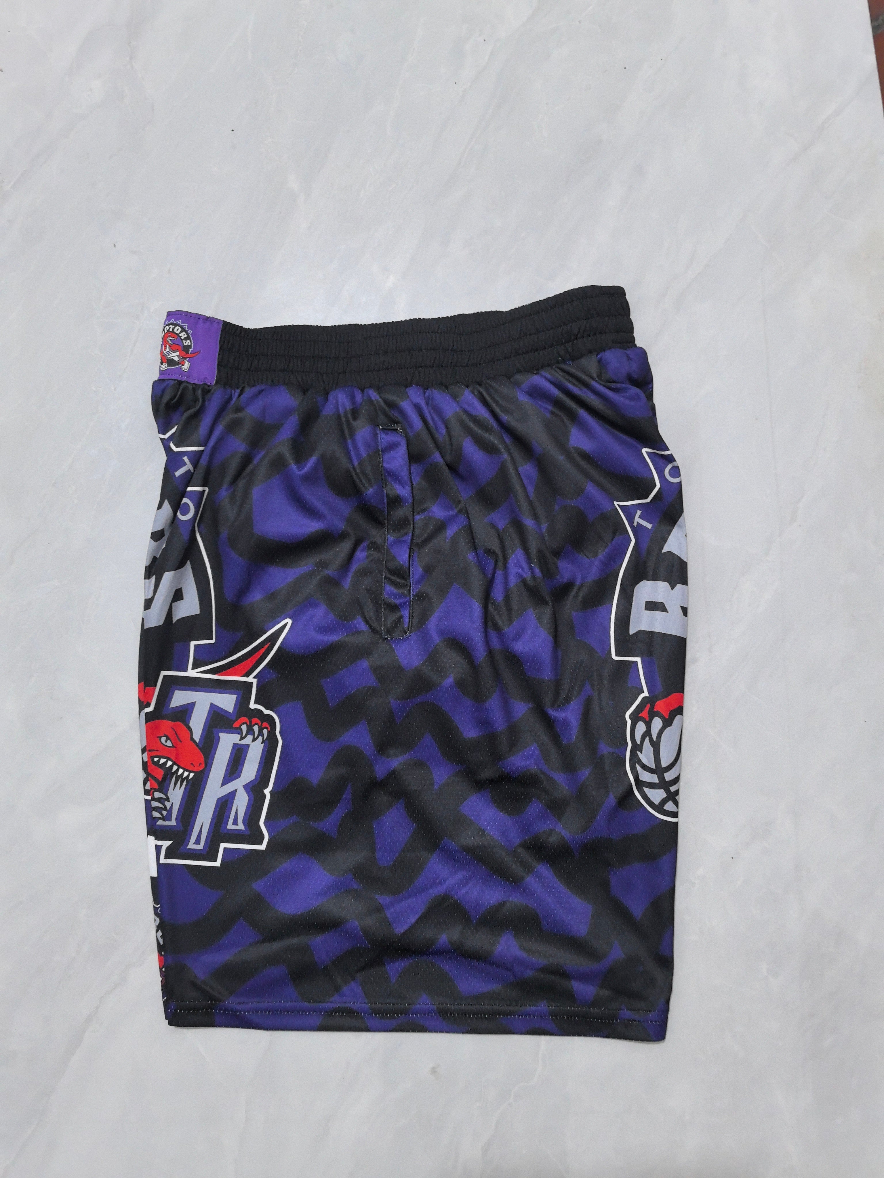 Toronto Raptors purple heat transfer pocket shorts