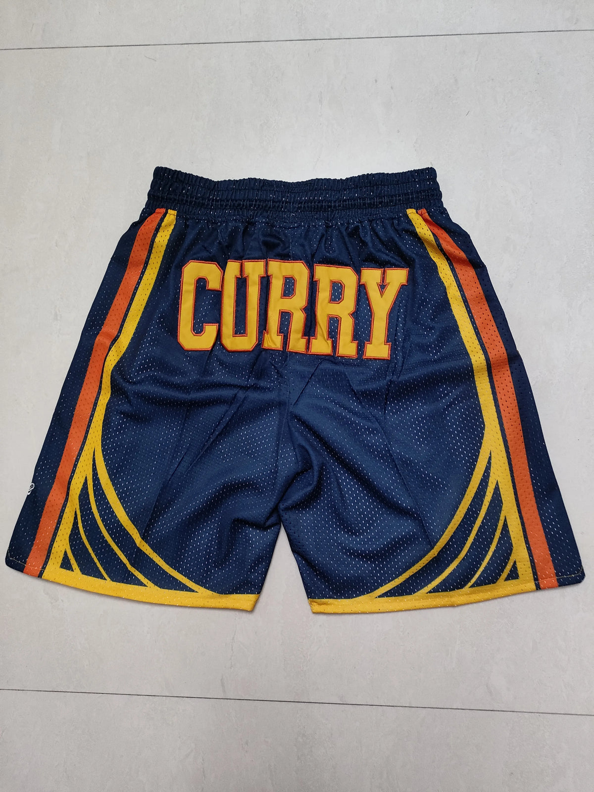Golden State Warriors Dark Blue Curry Championship Edition Fully Densified Embroidered Pocket Shorts