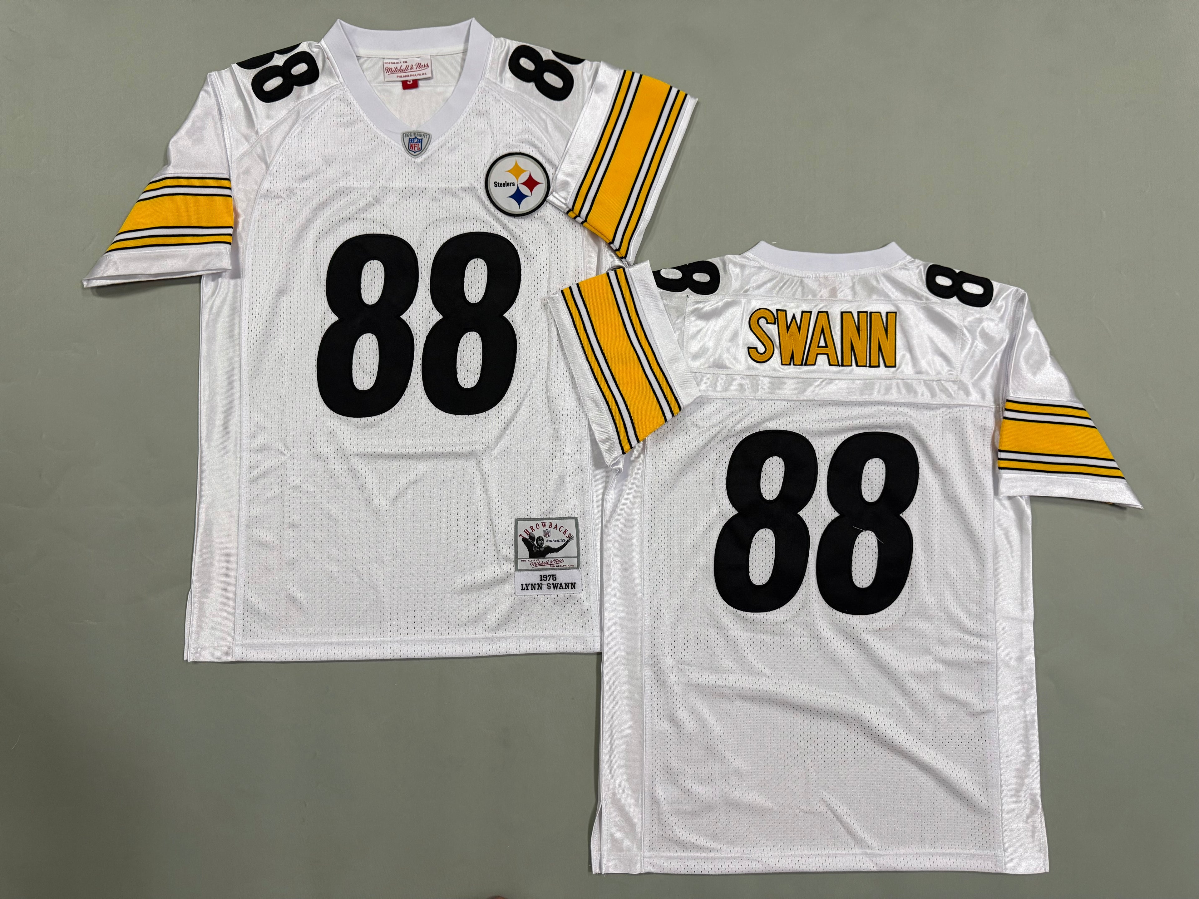 Mens Lynn Swann#88 white‌ Pittsburgh Steelers Vintage Throwback Jersey
