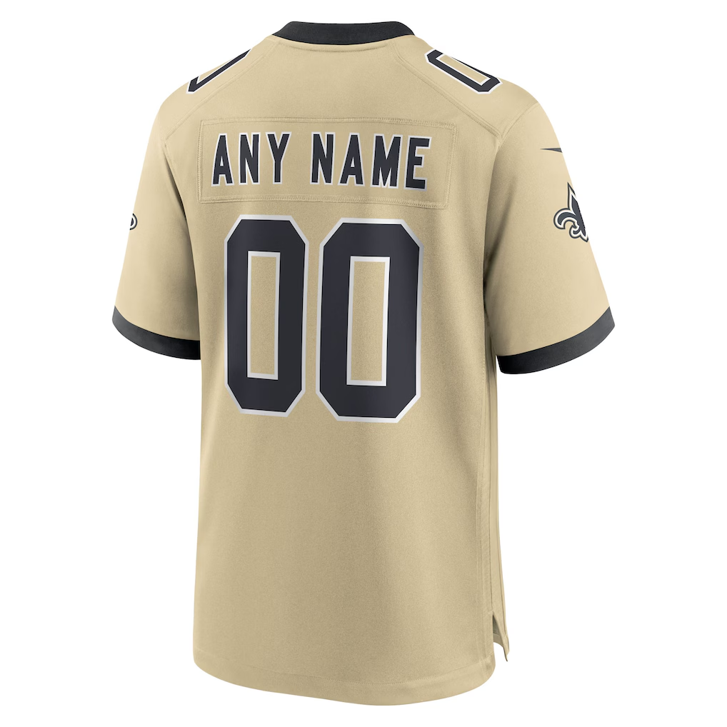 Custom New Orleans SaintsGold Game Jersey