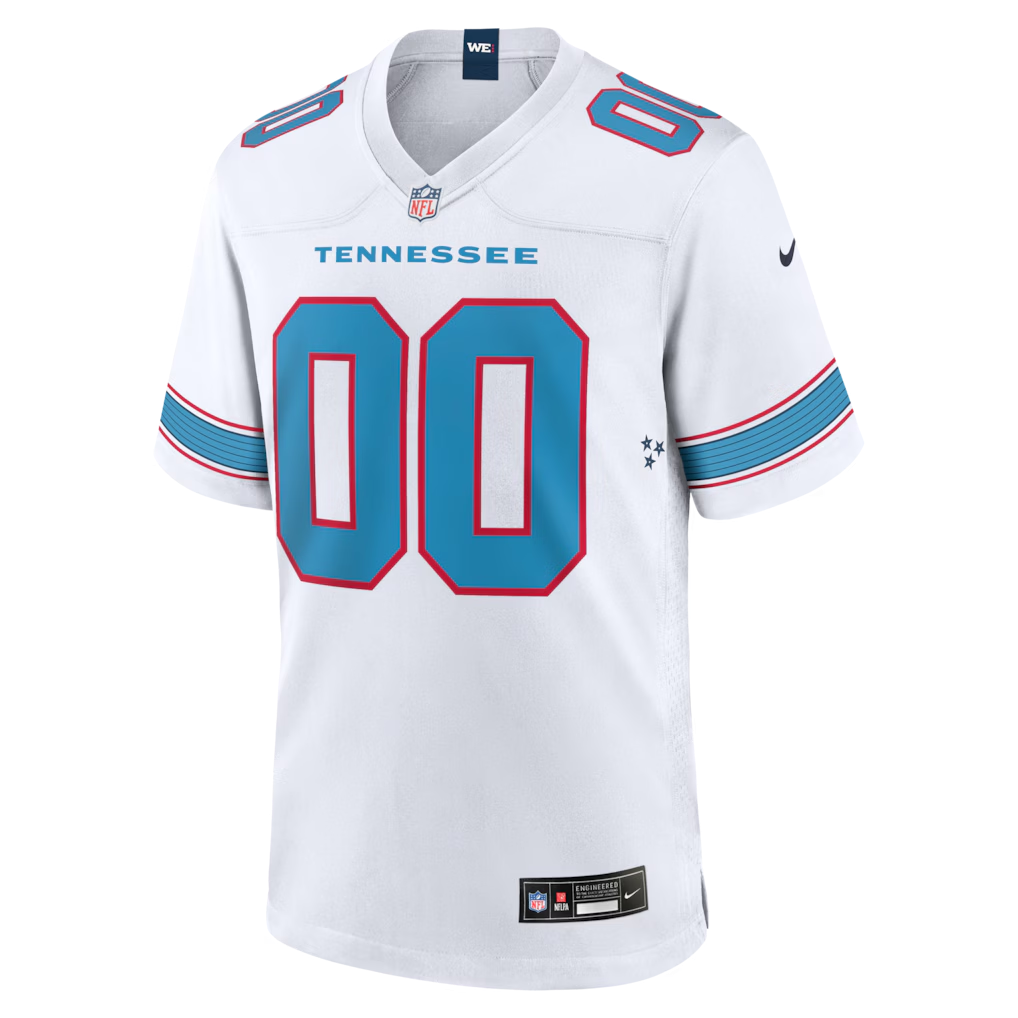 Custom Tennessee Titans White Game Jersey