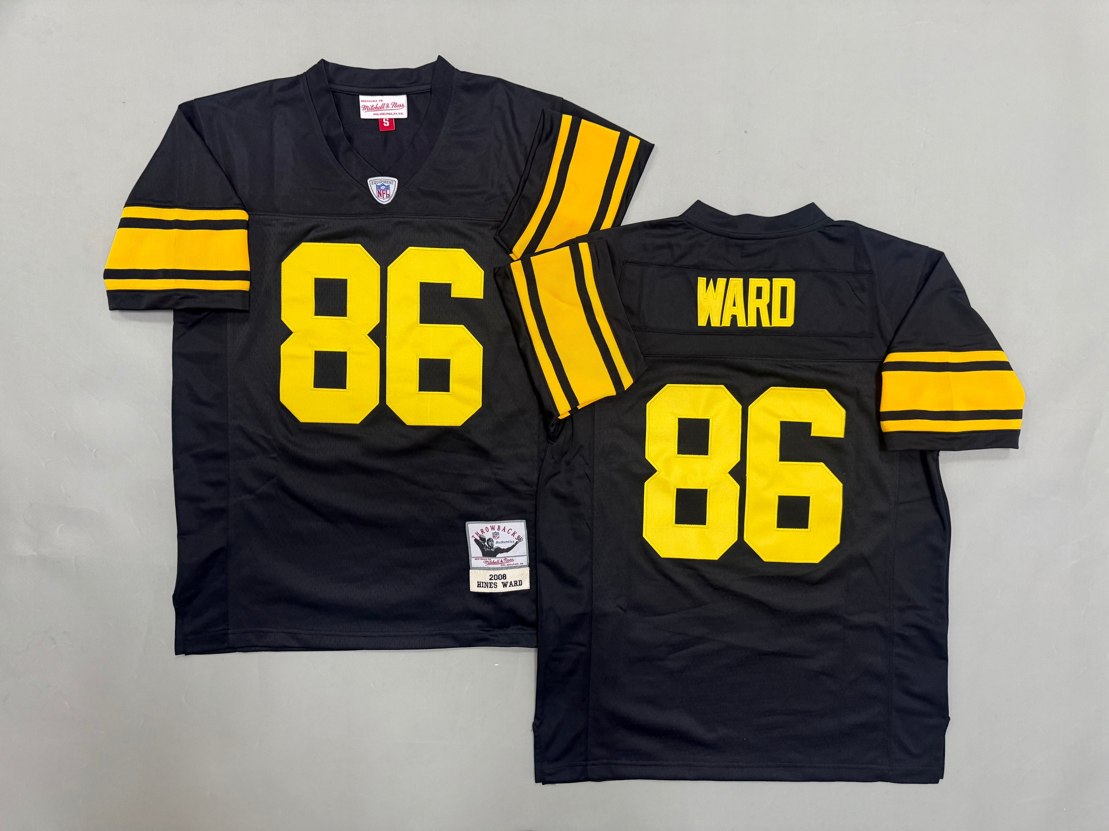 Mens Hines Ward#86 black Pittsburgh Steelers Vintage Throwback Jersey