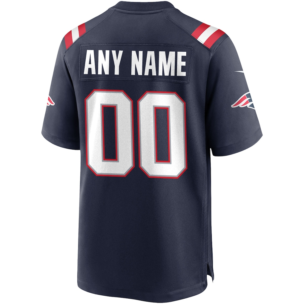 Custom New England Patriots Navy Game Jersey