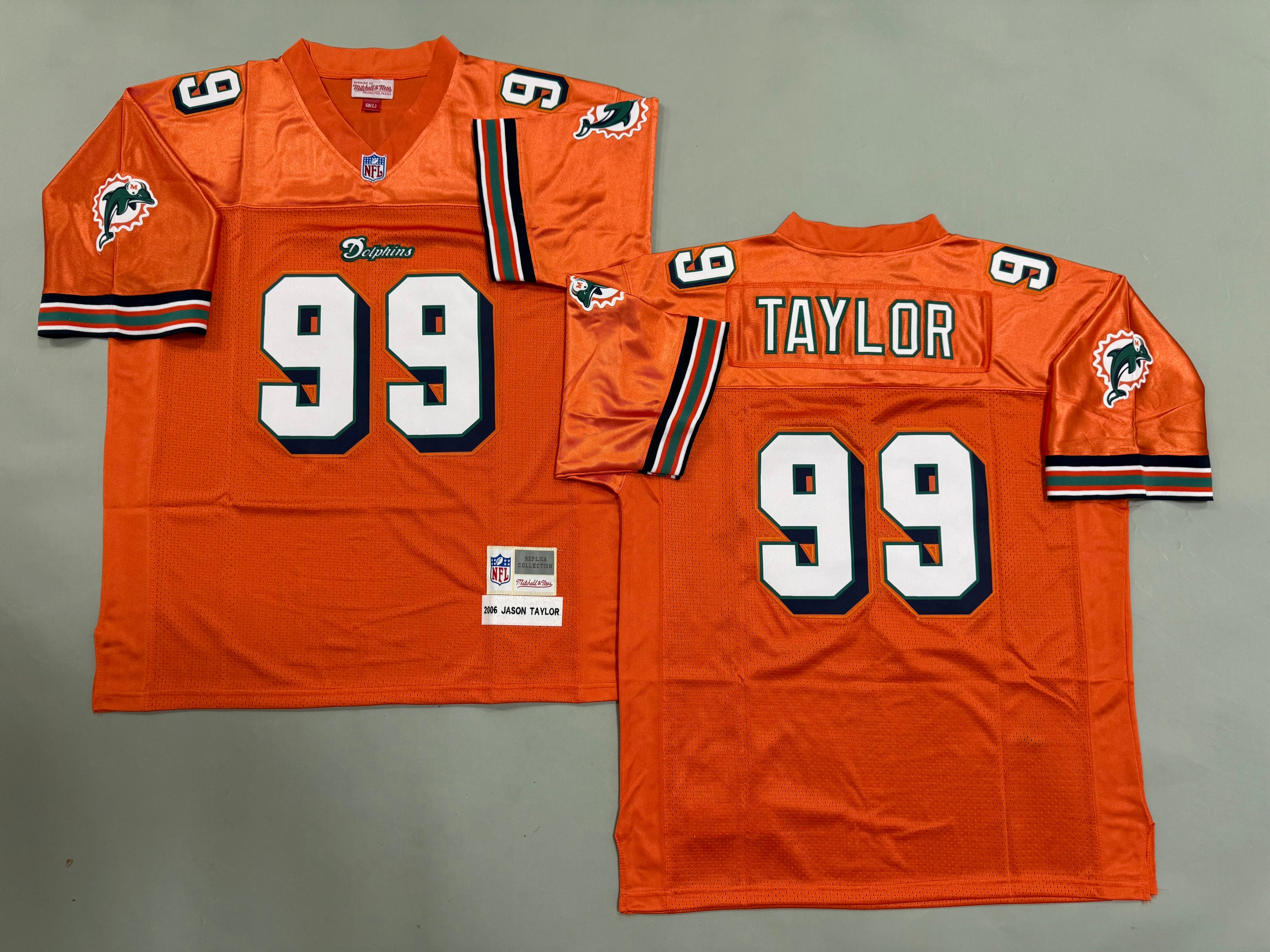 Mens Jason Taylor#99 Miami Dolphins Vintage Throwback Jersey