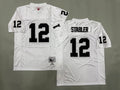 Mens Ken Stabler#12 white Los Angeles Raiders Vintage Throwback Jersey
