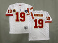 Mens Joe Montana#19 white Kansas City Chiefs Vintage Throwback Jersey