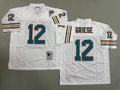 Mens Bob Griese#12 white Miami Dolphins Vintage Throwback Jersey