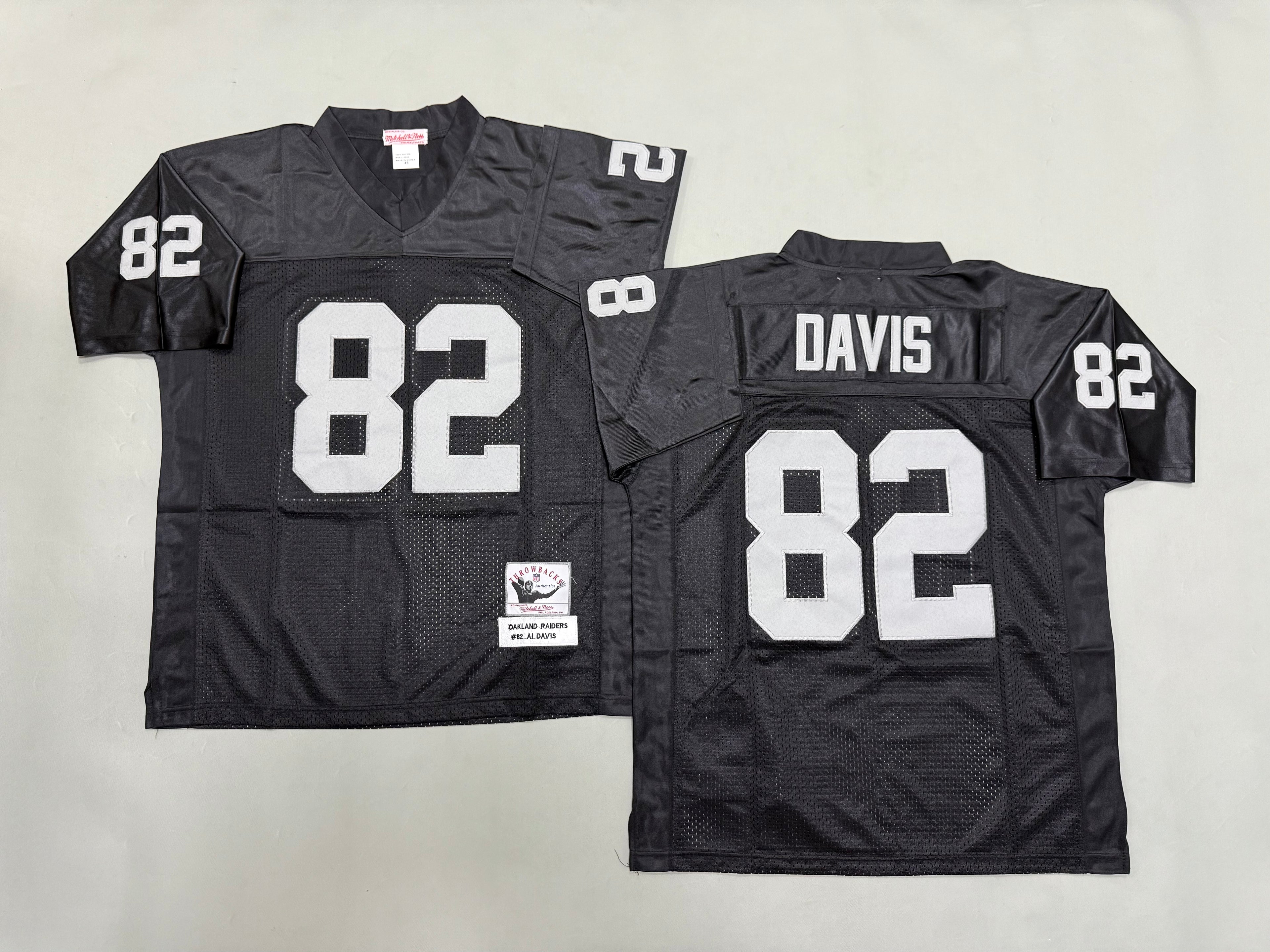 Mens Al Davis#82 black Los Angeles Raiders Vintage Throwback Jersey