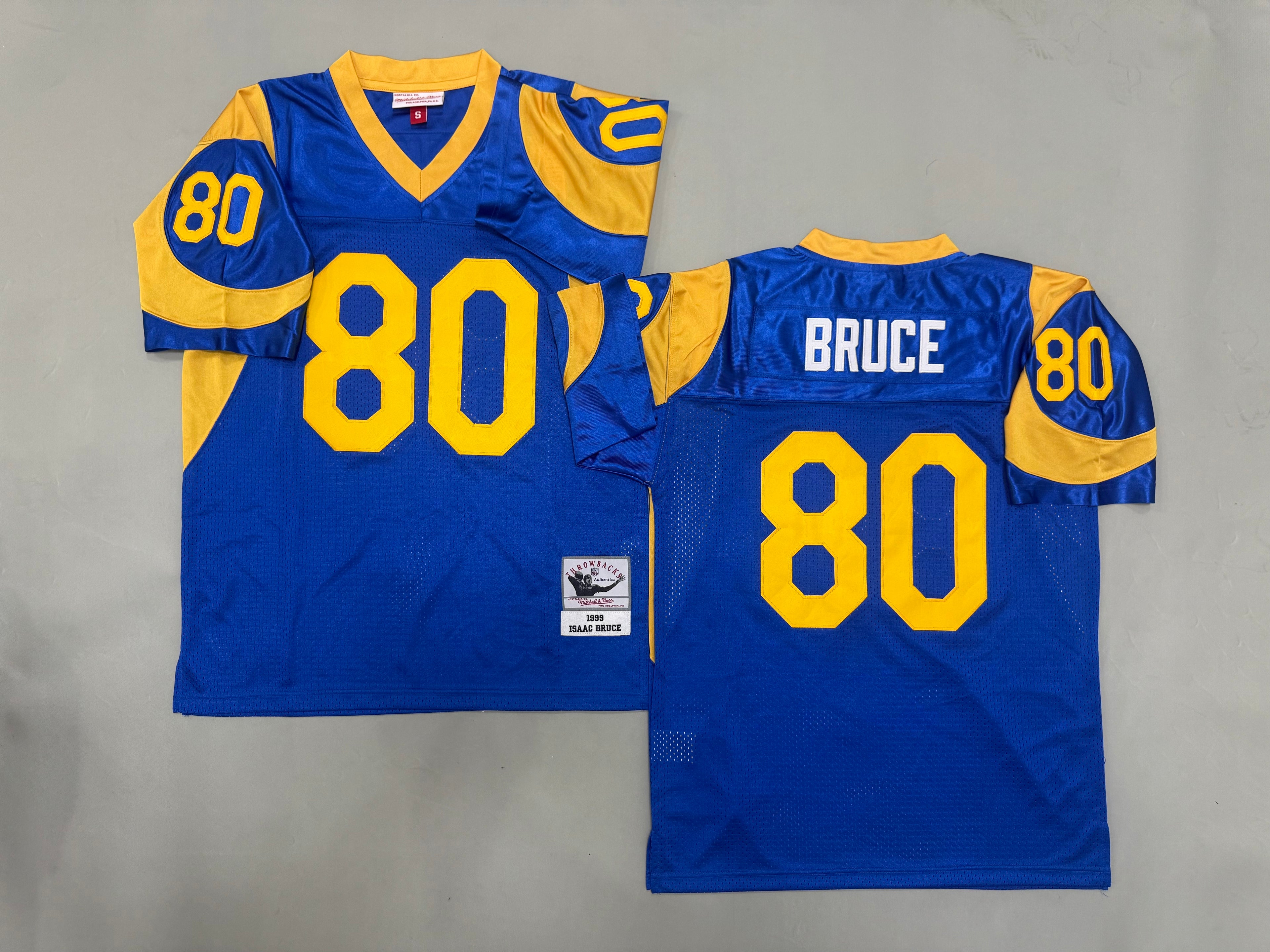 Mens Isaac Bruce#80 Los Angeles Rams Vintage Throwback Jersey