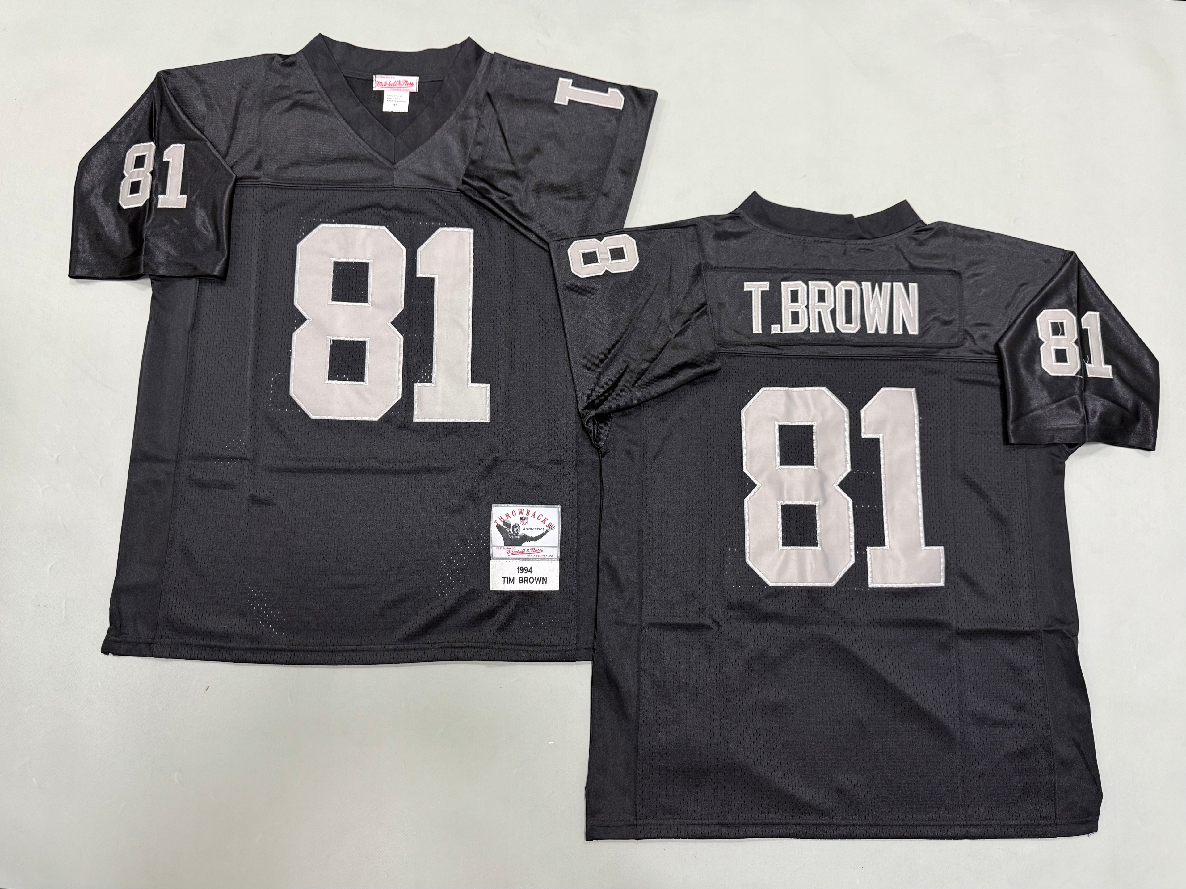 Mens Tim Brown#81 black Los Angeles Raiders Vintage Throwback Jersey