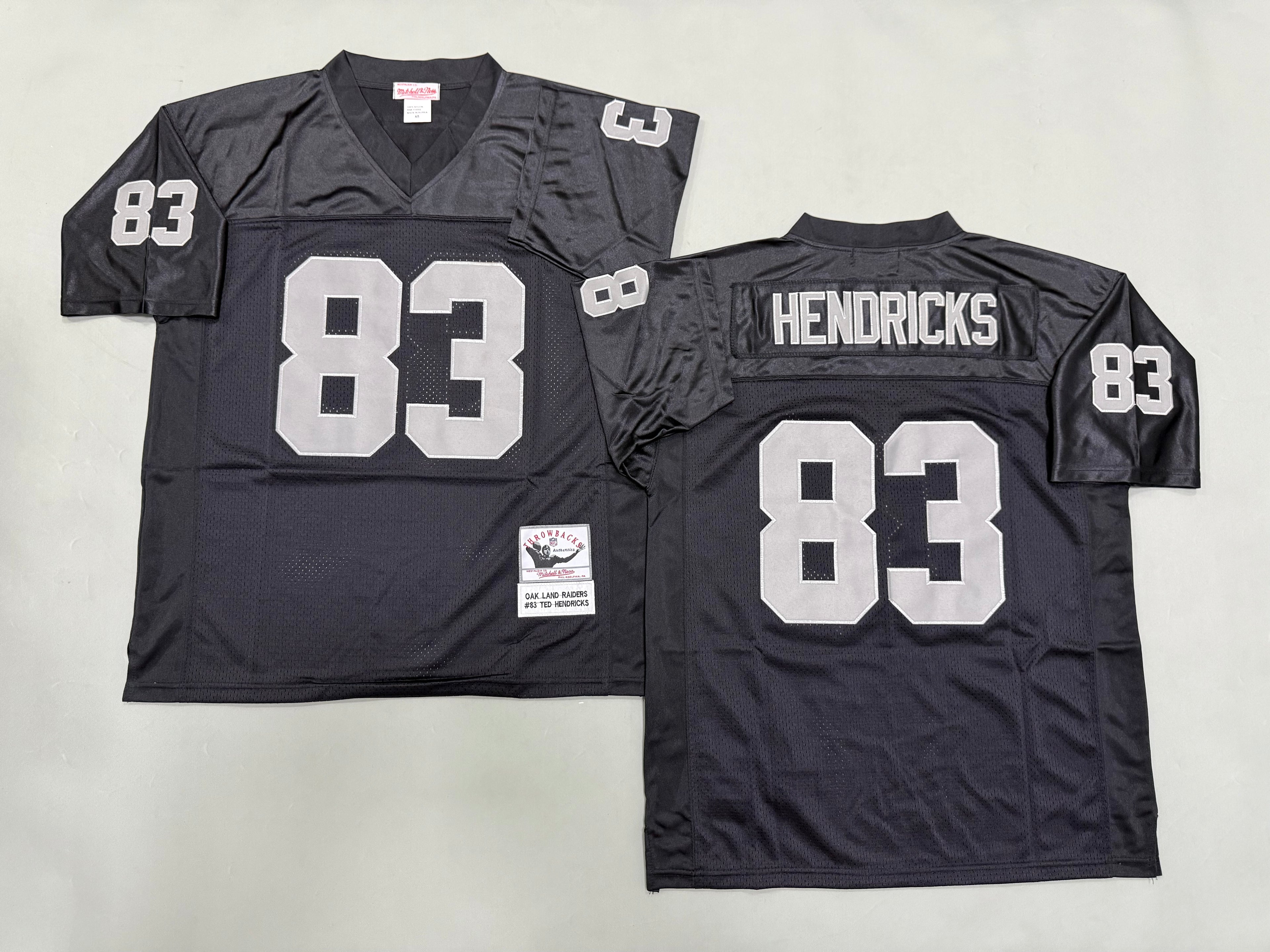 Mens Ted Hendricks#83 black Los Angeles Raiders Vintage Throwback Jersey