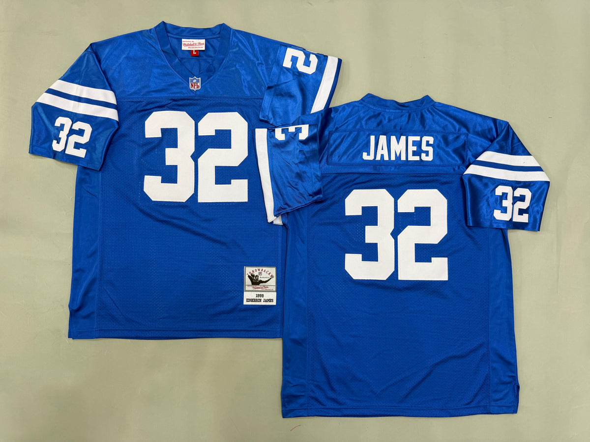 Mens Edgerrin James#32 Indianapolis Colts Vintage Throwback Jersey