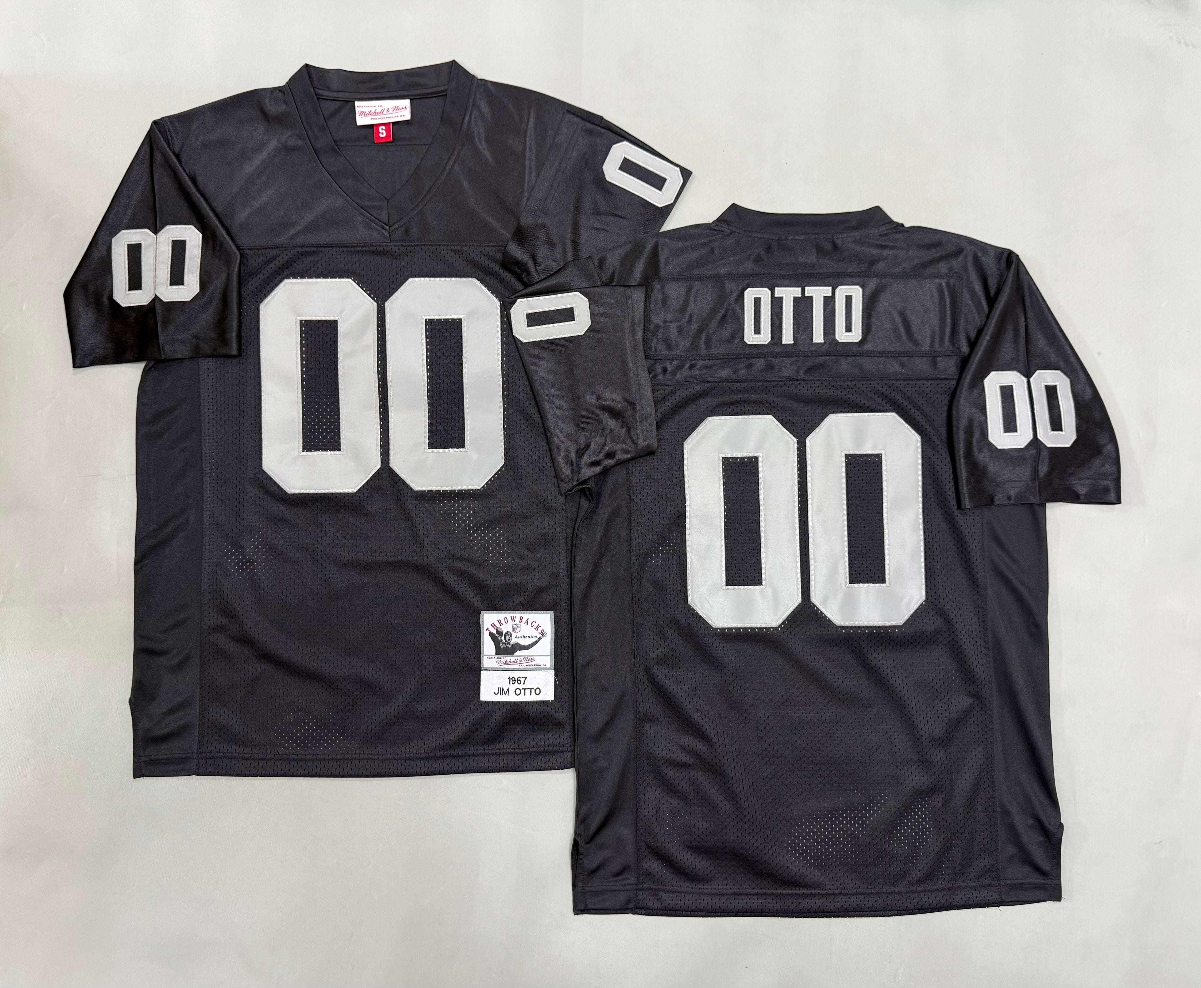 Mens Jim Otto#00 black Los Angeles Raiders Vintage Throwback Jersey