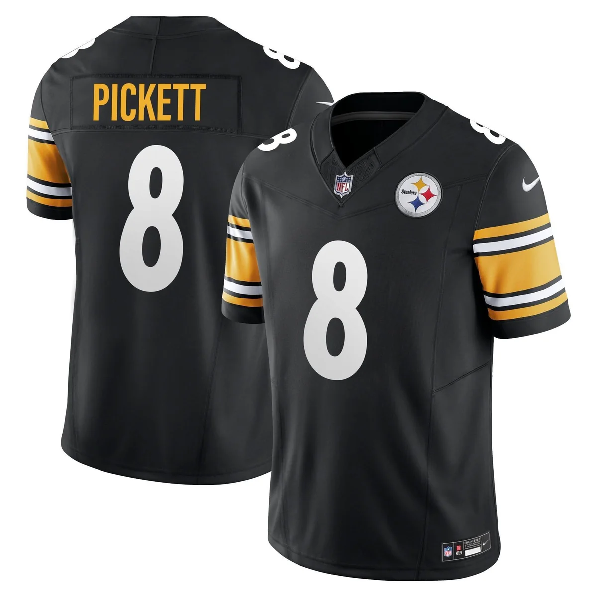 Kenny Pickett #8 Pittsburgh Steelers Black Game Jersey