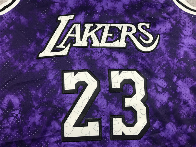 LeBron James Los Angeles Lakers #23 "Constellation" Edition Throwback Embroidered Jersey