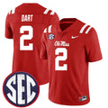 Jaxson Dart Ole Miss Rebels Jersey - Red