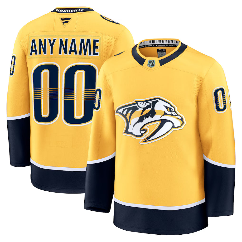 Custom Nashville Predators Home Premium Jersey - Yellow