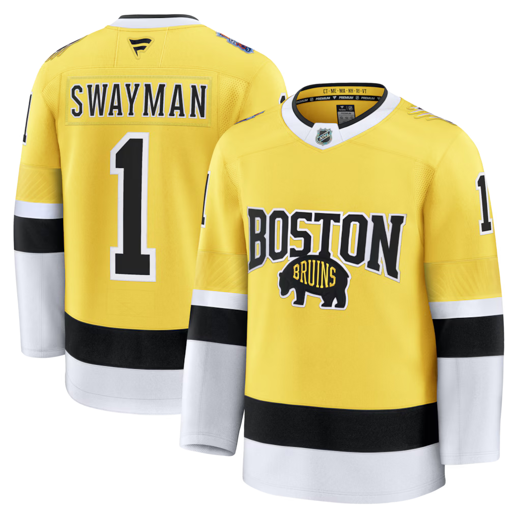 Jeremy Swayman Boston Bruins 2026 NHL Stadium Series Jersey - Gold