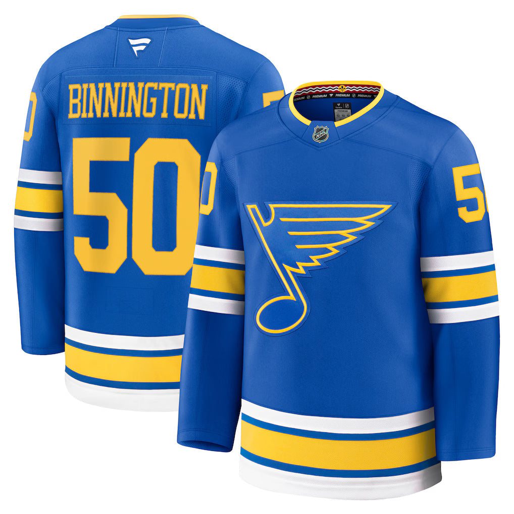 Jordan Binnington St. Louis Blues Home Premium Player Jersey - Blue