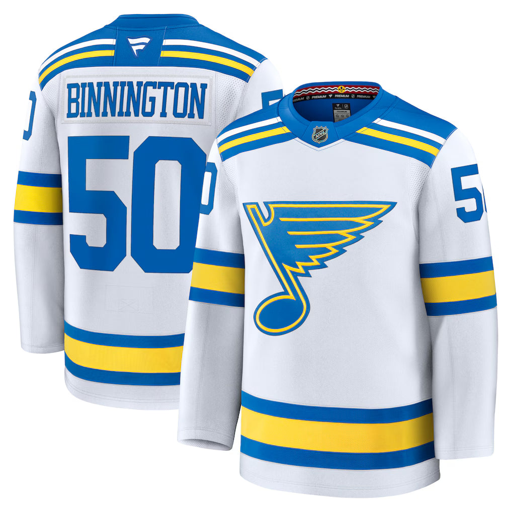 Jordan Binnington St. Louis Blues Away Premium Player Jersey - White