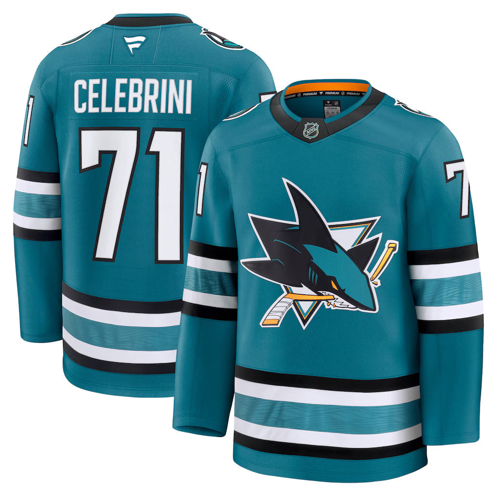 Macklin Celebrini San Jose Sharks Home Premium Jersey - Teal