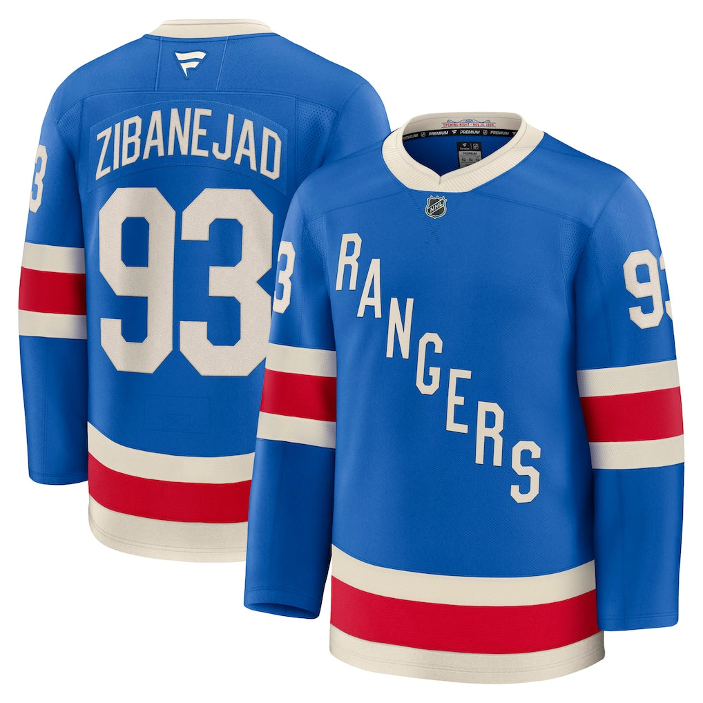 Mika Zibanejad New York Rangers Centennial Premium Jersey - Blue