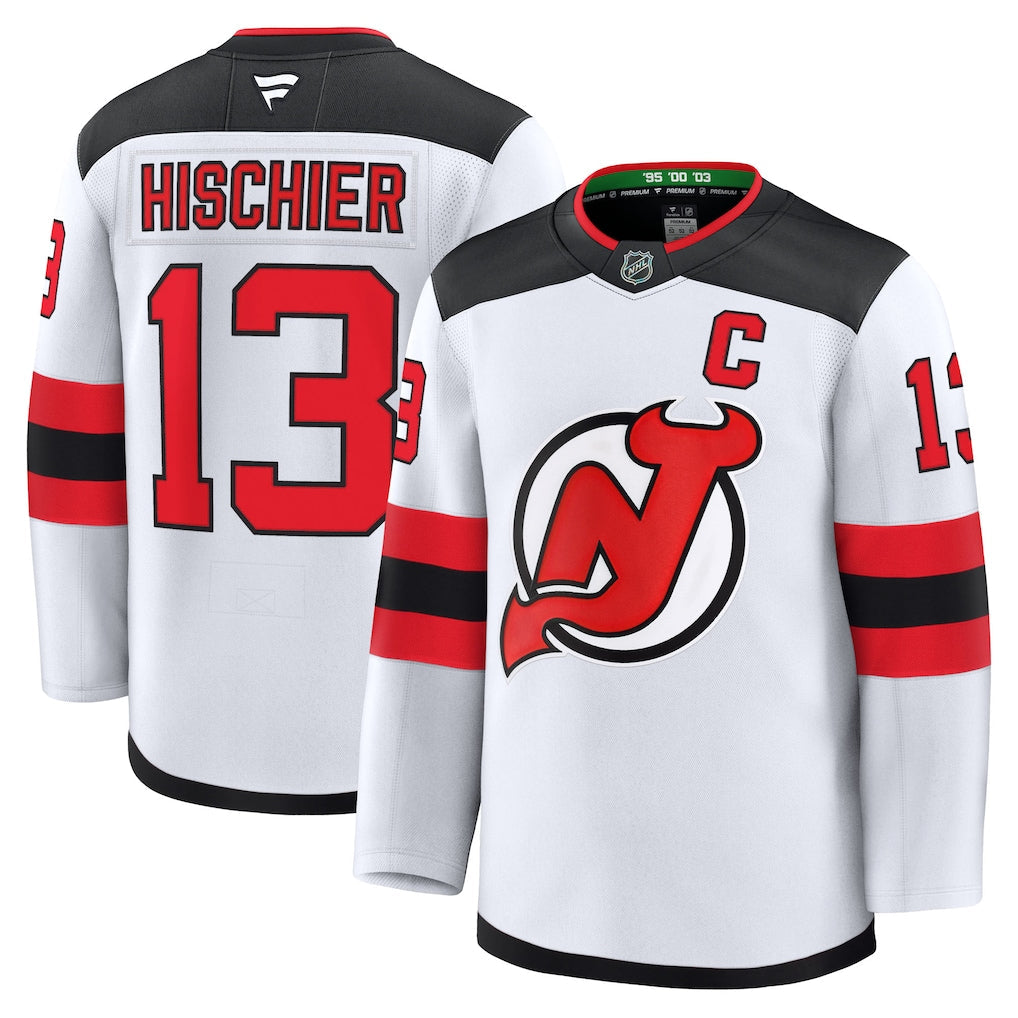 Nico Hischier New Jersey Devils Away Premium Jersey - White