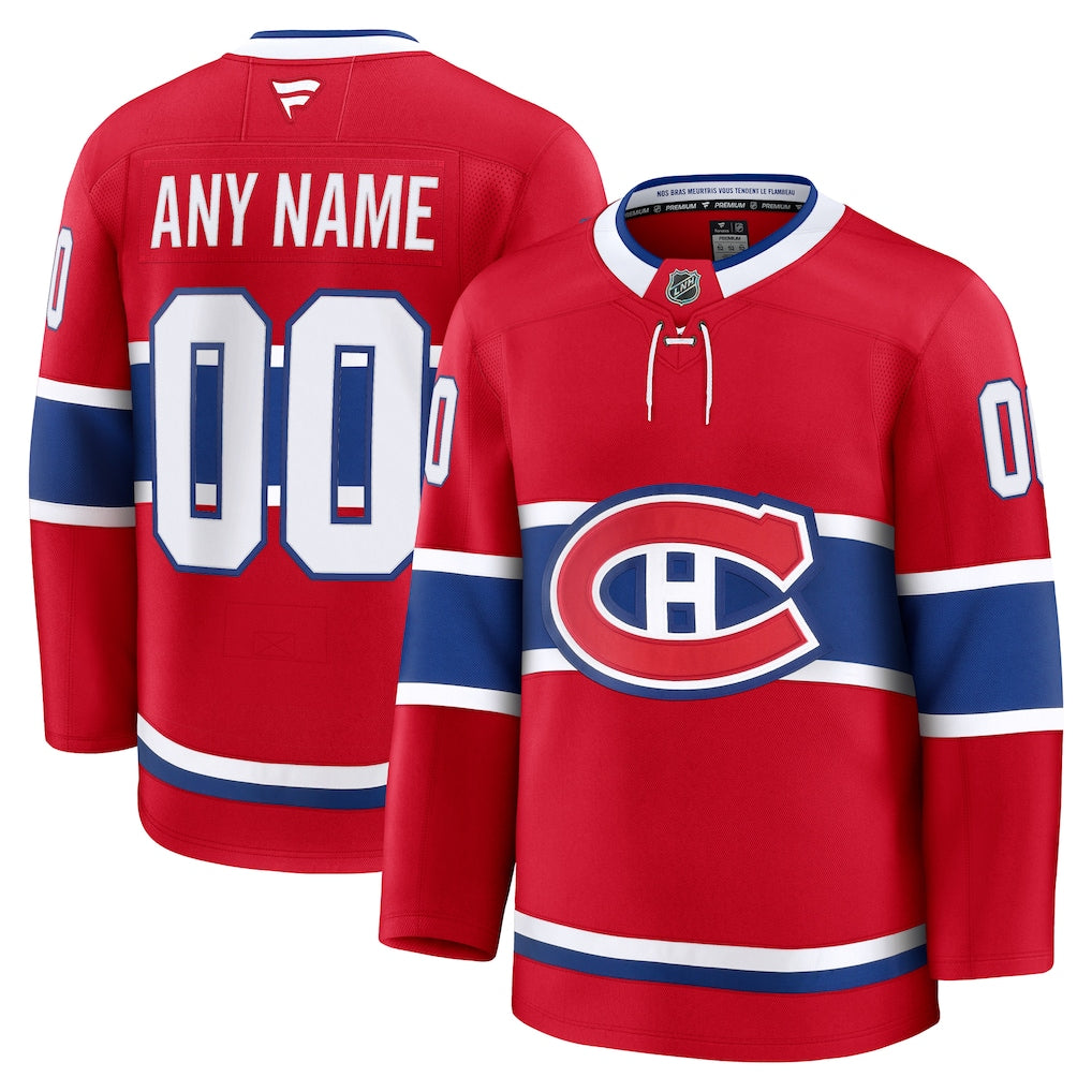 Custom Montreal Canadiens Home Premium Jersey - Red