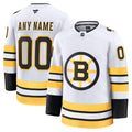 Custom Boston Bruins Away Jersey - White