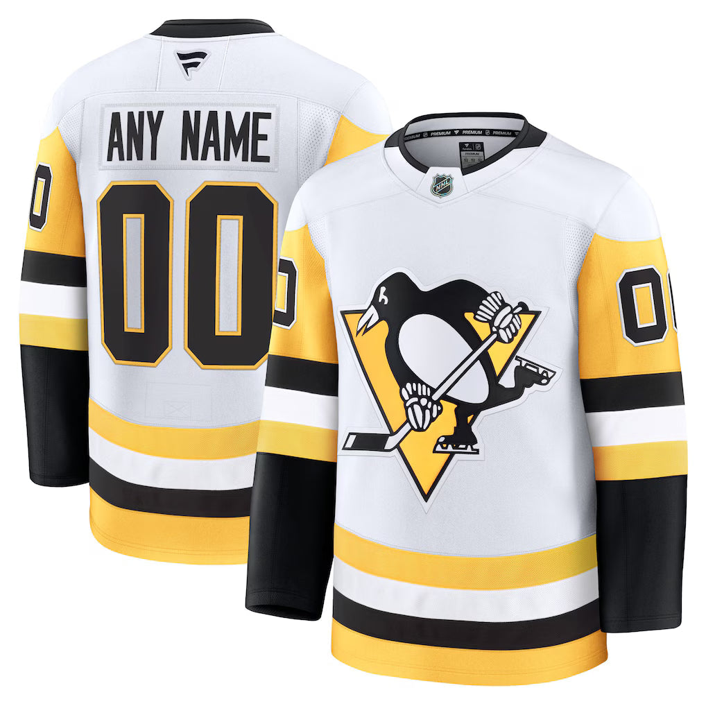 Custom Pittsburgh Penguins Away Premium Jersey - White