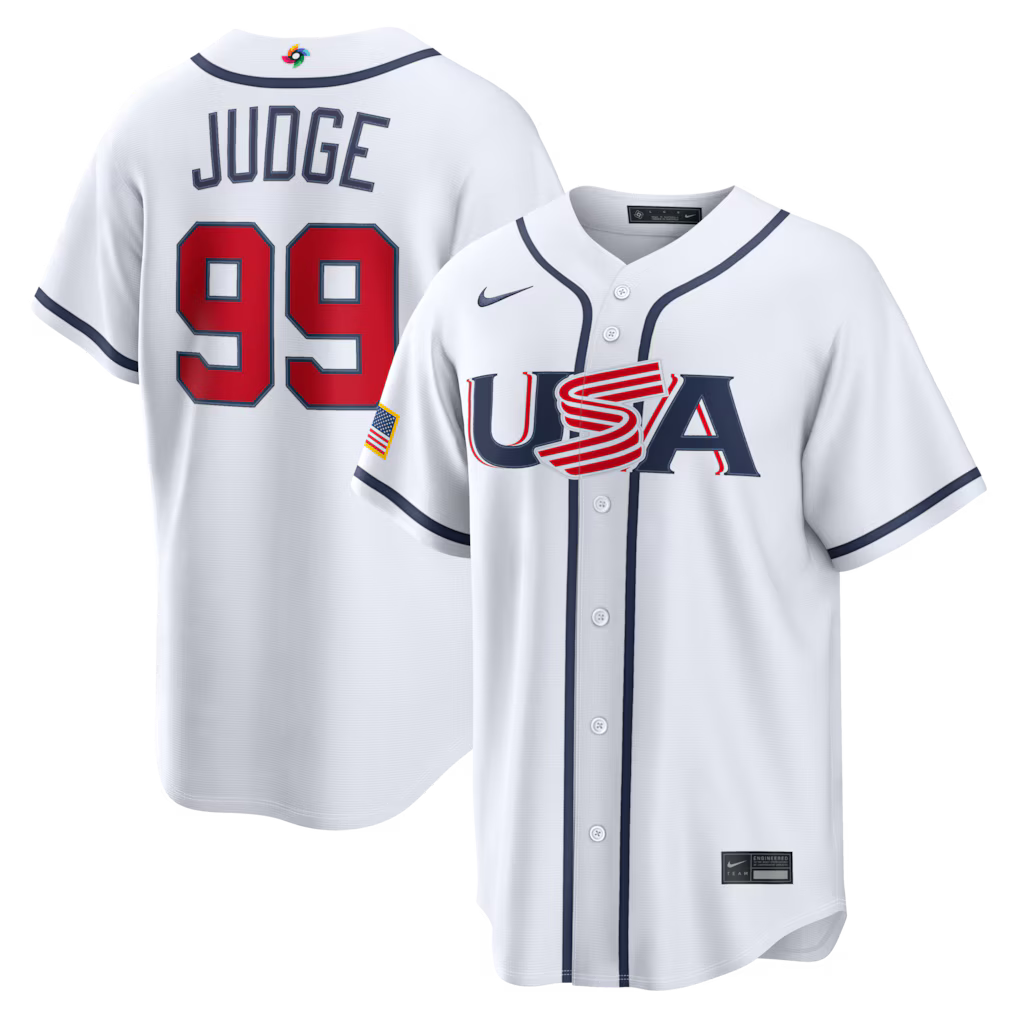 Aaron Judge USA Baseball 2026 World Baseball Classic Home Stadium Jersey - White