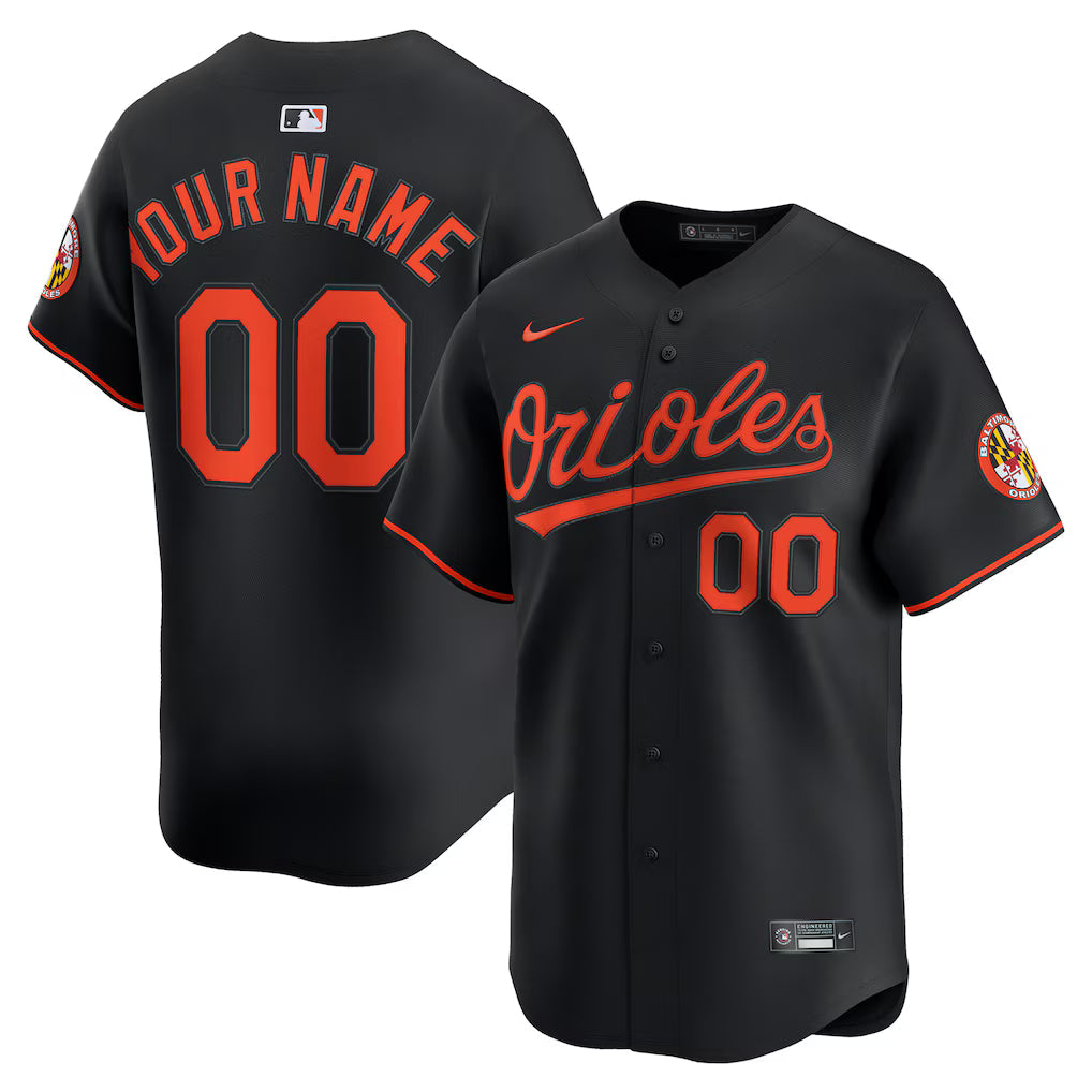 Custom Baltimore Orioles Alternate Jersey - Black