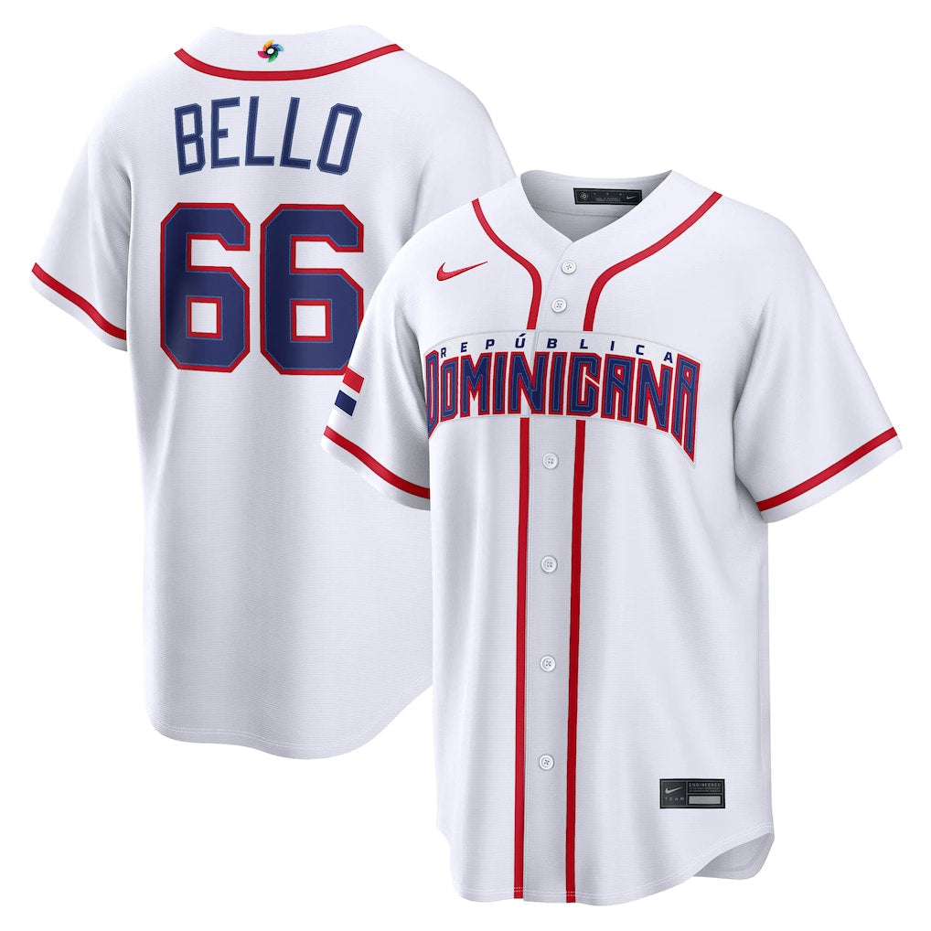 Brayan Bello Dominican Republic Baseball 2026 World Baseball Classic Home Stadium Jersey - White