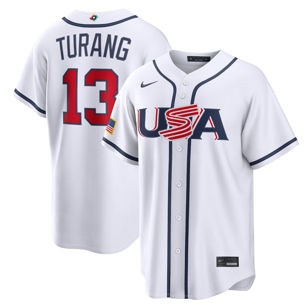 Brice Turang USA Baseball 2026 World Baseball Classic Home Stadium Jersey - White