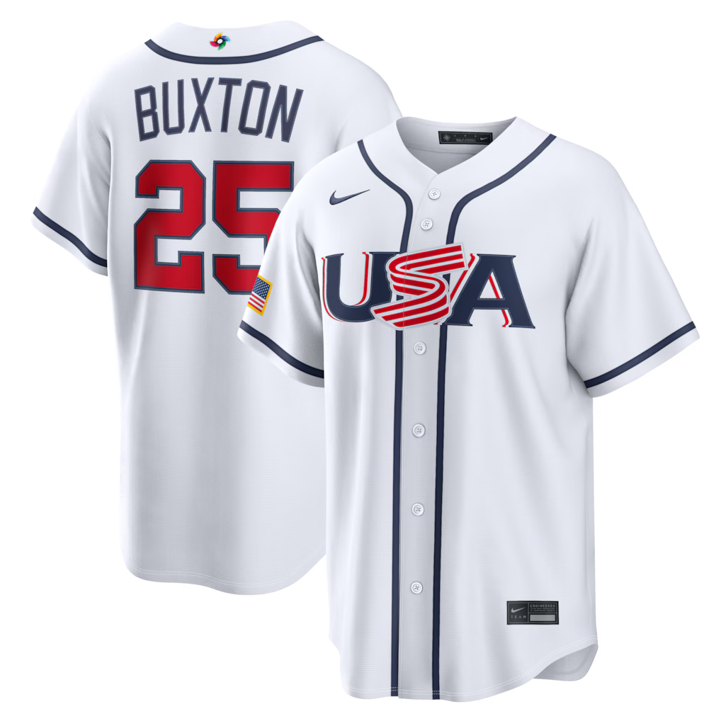 Byron Buxton USA Baseball 2026 World Baseball Classic Home Stadium Jersey - White