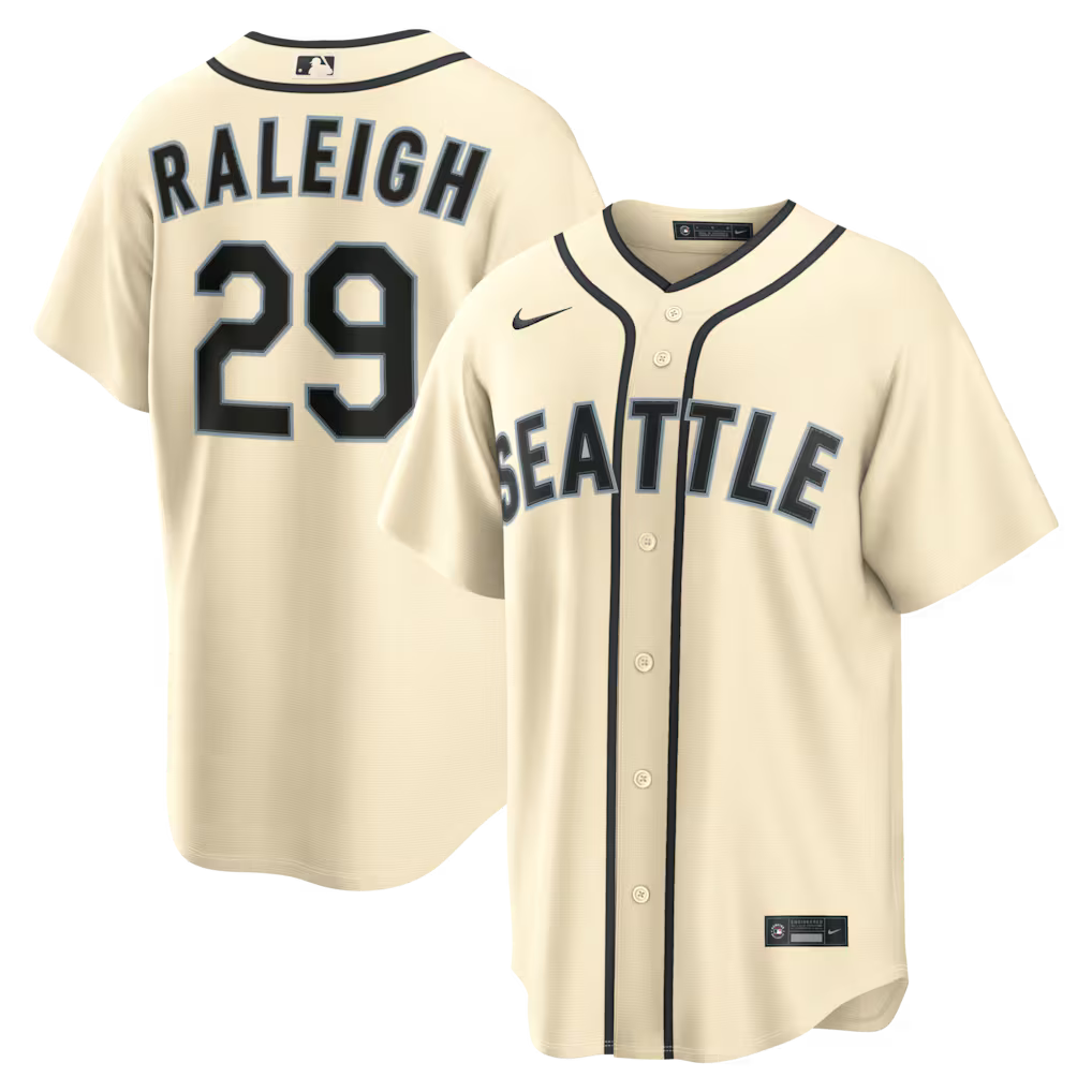 Cal Raleigh Seattle Mariners Alternate Jersey - Cream