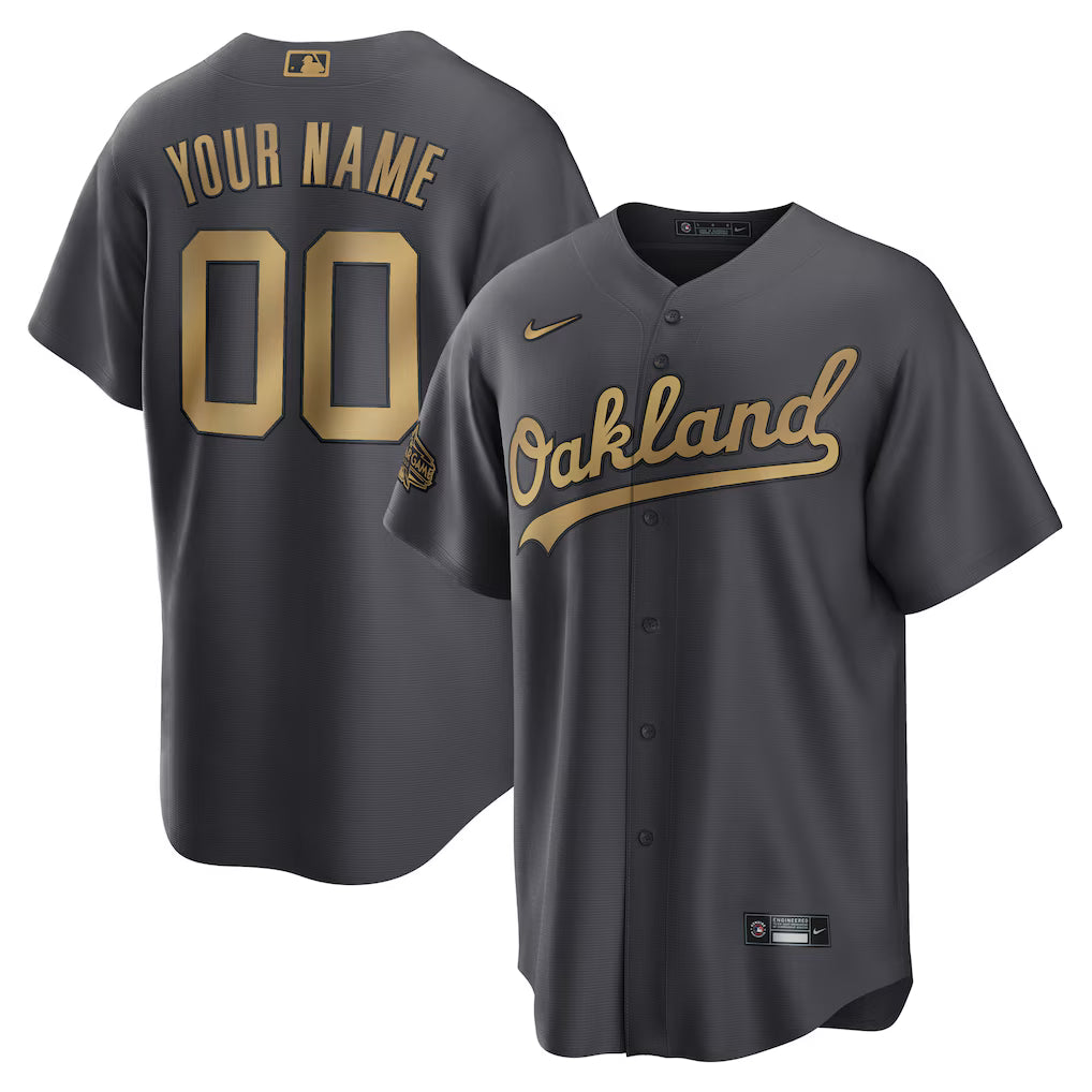 Custom Oakland Athletics 2022 MLB All-Star Game Jersey - Charcoal