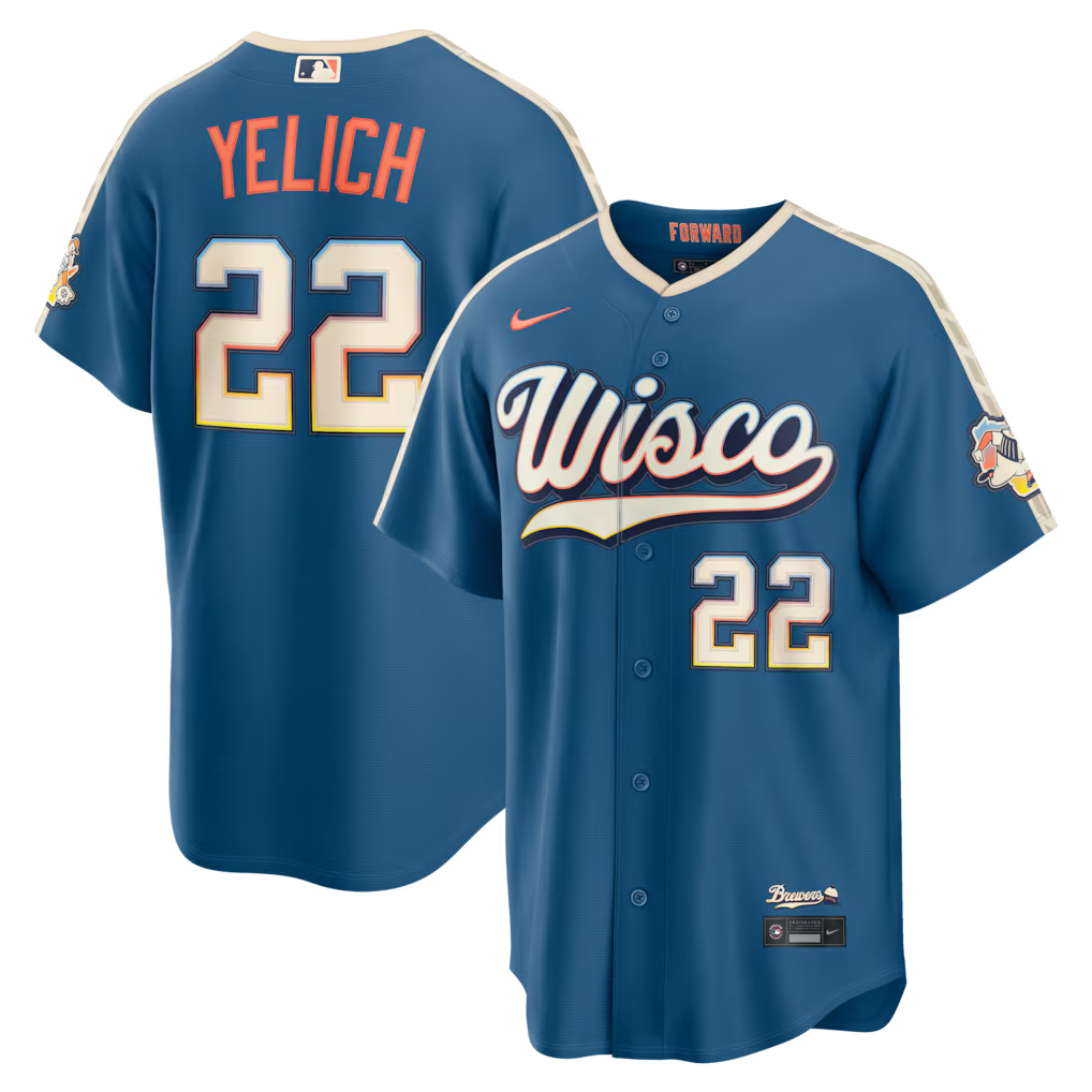 Christian Yelich Milwaukee Brewers 2026 City Connect Stadium Jersey - Mineral Blue