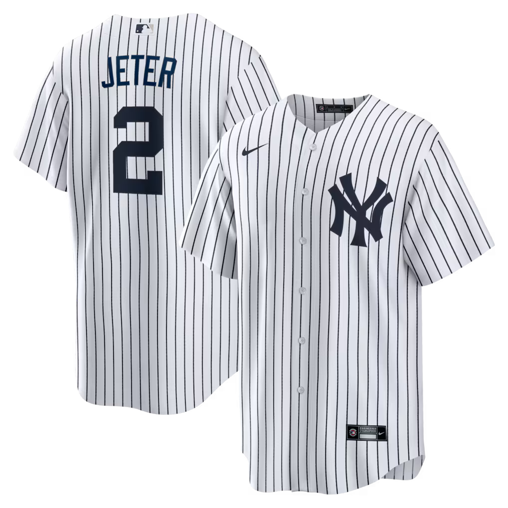 Derek Jeter New York Yankees Home Retired Player Jersey - White