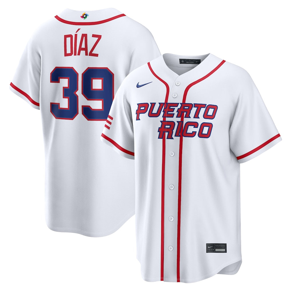 Edwin Díaz Puerto Rico Baseball 2026 World Baseball Classic Home Stadium Jersey - White