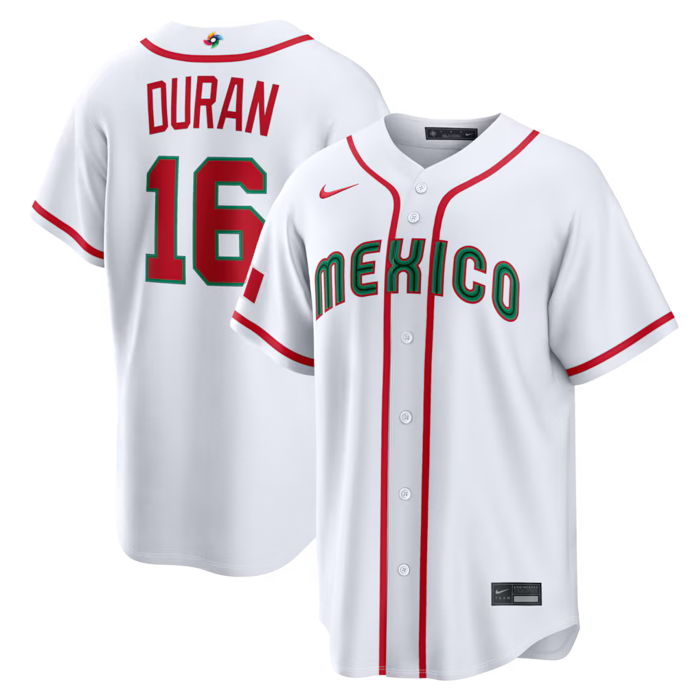 Jarren Duran Mexico Baseball 2026 World Baseball Classic Home Stadium Jersey - White
