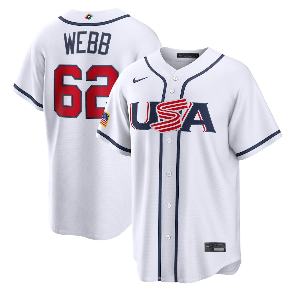 Logan Webb USA Baseball 2026 World Baseball Classic Home Stadium Jersey - White