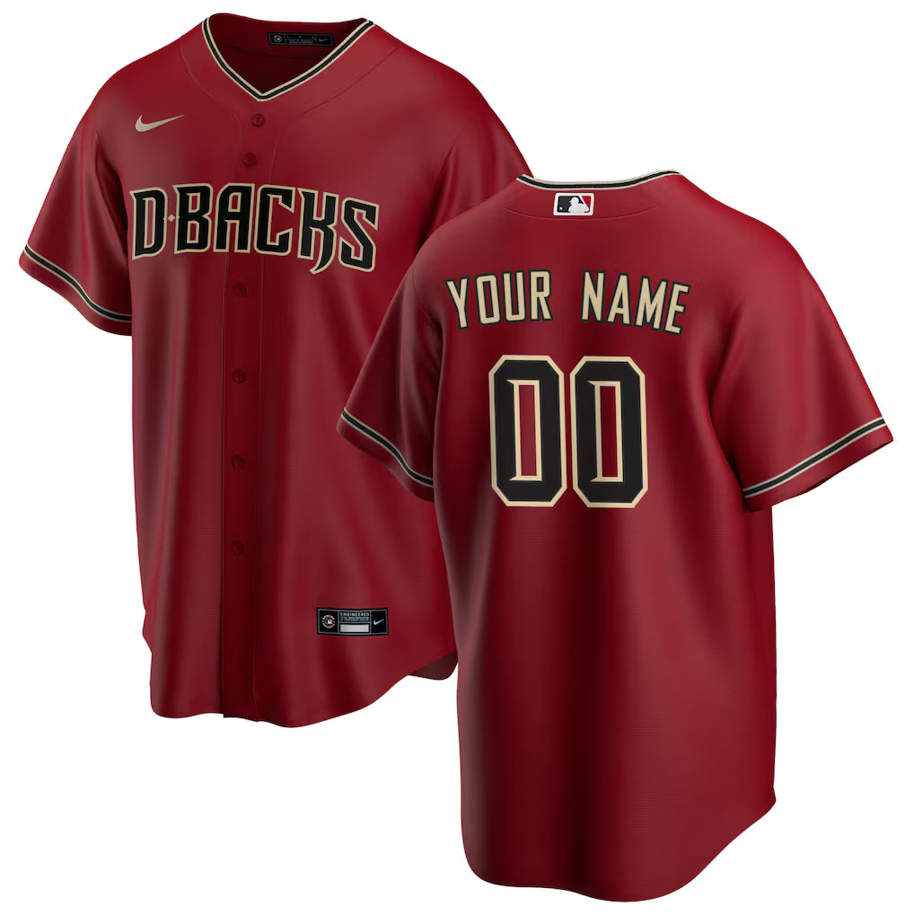 Custom Arizona Diamondbacks Alternate Jersey – Red
