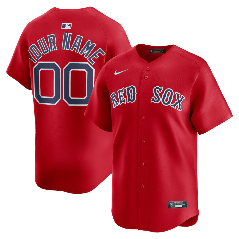 Custom Boston Red Sox Alternate Jersey - Red