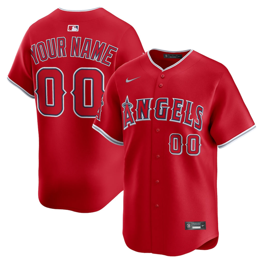 Custom Los Angeles Angels Alternate Jersey - Red