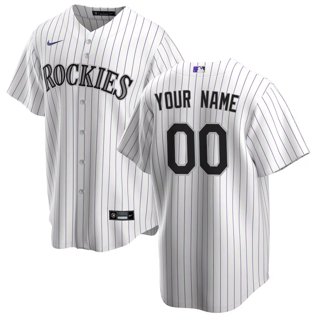 Custom Colorado Rockies Home Jersey - White