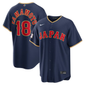 Yoshinobu Yamamoto Japan Baseball 2026 World Baseball Classic Road Stadium Jersey - Navy