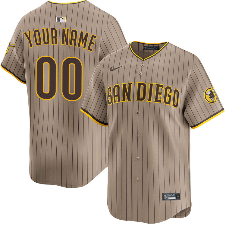 Custom San Diego Padres Alternate Jersey - Tan